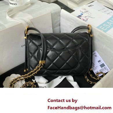 Chanel Lambskin  &  Gold-Tone Metal Mini Flap Bag AS4340 Black 2023